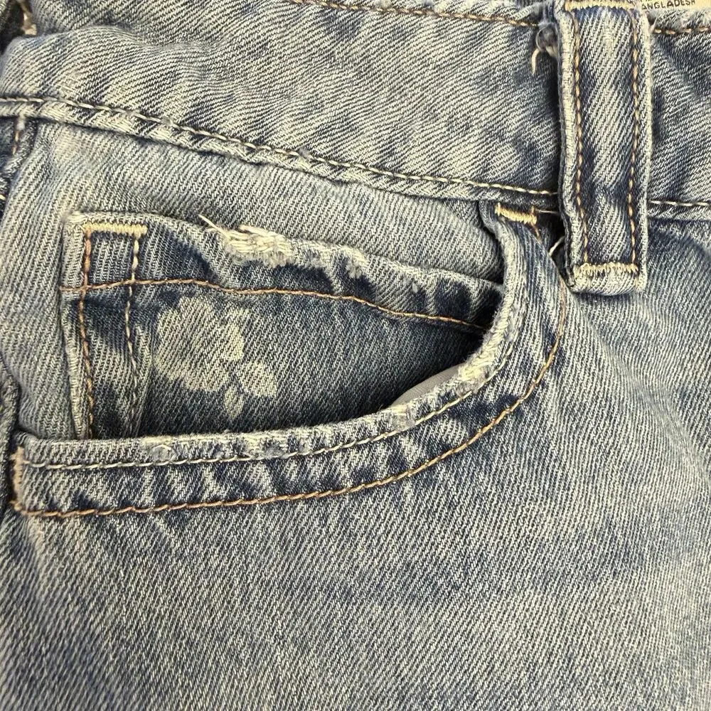Hollister Low Rise Super Baggy Jeans W25 Light Wash Wide Leg Y2K Floral Pocket - Picture 5 of 11